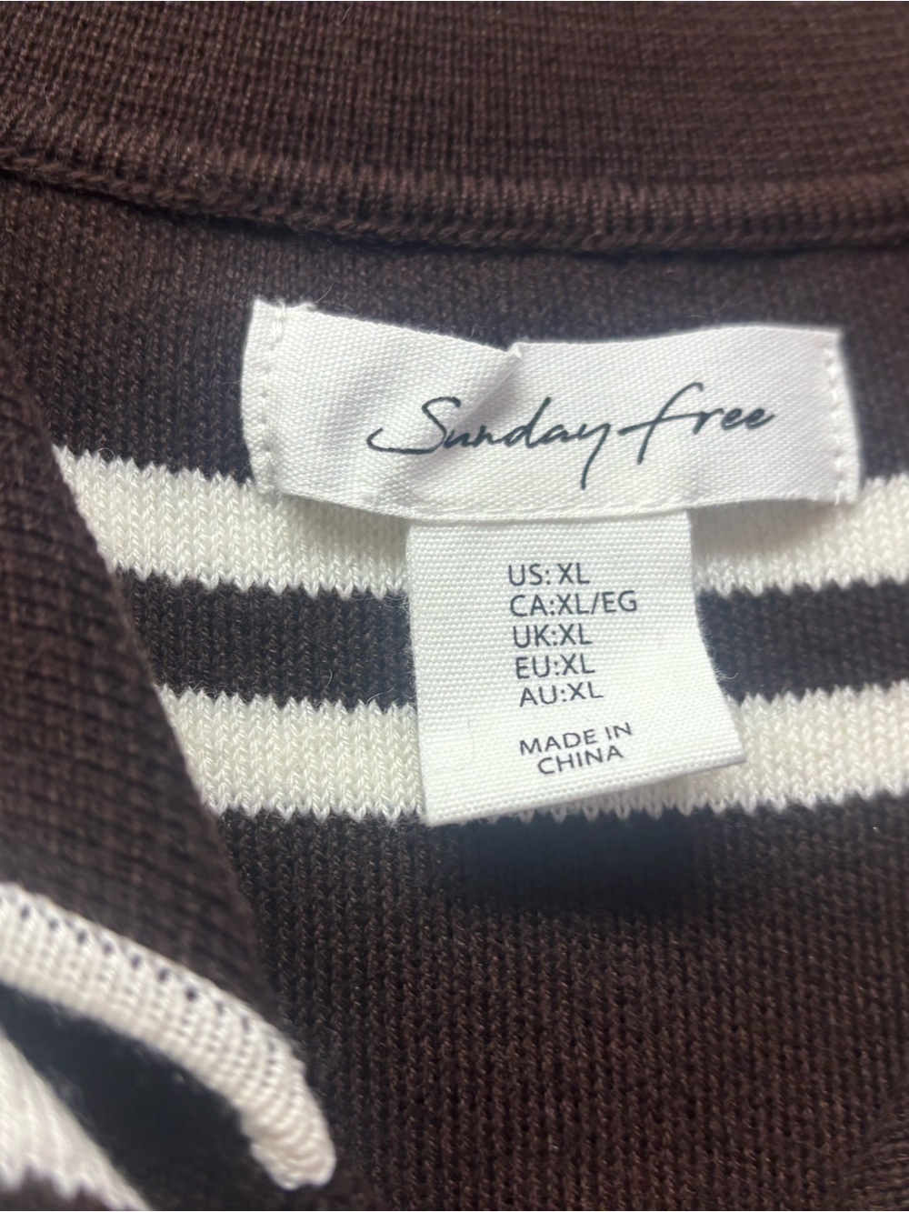Sunday Free Black & White Striped Knit Vest Gold Buttons – Size XL NWT - Picture 3 of 4